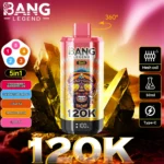 Bang Legend 120000 Puffs 5 w 1 Smaki – Jednorazowy E-Papieros Z Niezrównaną Wydajnością i Smakami! - imagine 7
